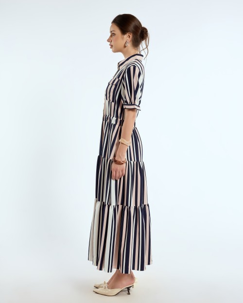 SIXDO Chiffon Flared Dress for Women